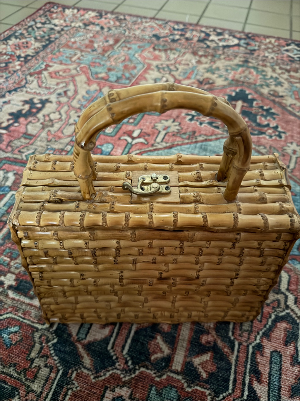 Vintage 1970s Bamboo Handbag